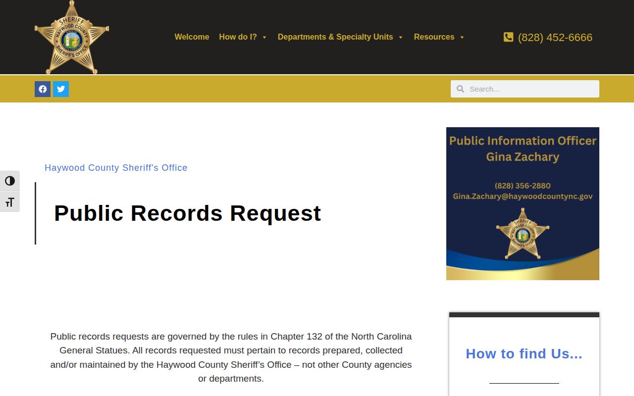 Haywood County 24 hour release record request form